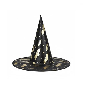 Chapeau sorciere dore adulte