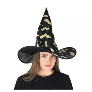 Chapeau sorciere dore adulte