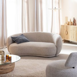 Canapé 3 places tissu bouclette