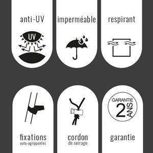 Housse barbecue l 165 x l 63 x h 90 cm