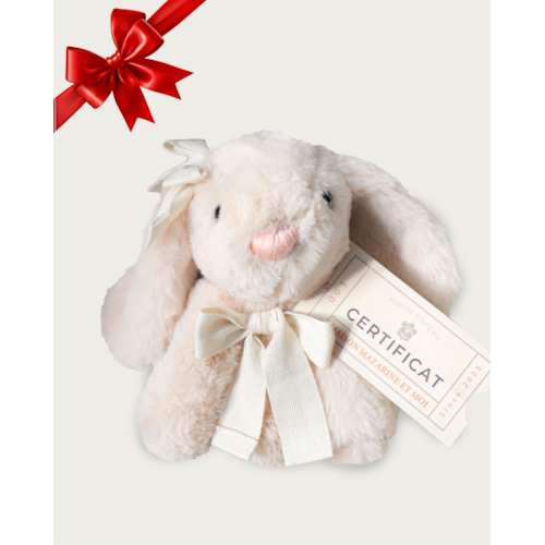 Maison Mazarine Et Moi - Peluche bébé lapin premium  - idéal cadeau de naissance