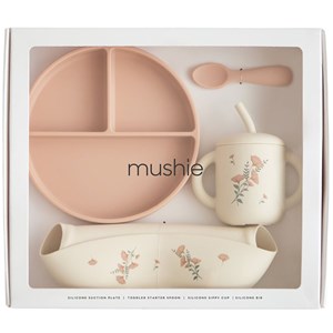 Coffret repas en silicone pink flowers (4 pièces)