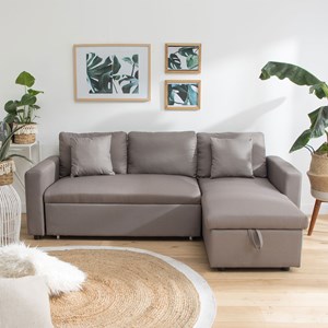 Canapé d'angle convertible clark 3 places taupe