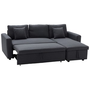 Canapé d'angle convertible clark 3 places gris chiné