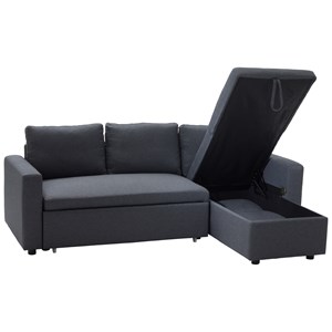 Canapé d'angle convertible clark 3 places gris chiné
