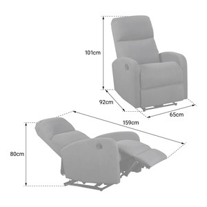 Fauteuil inclinable max gris anthracite