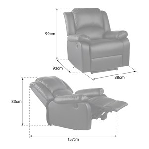 Fauteuil électrique inclinable cloud gris anthracite