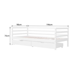 Lit banquette pour enfant 190x90cm avec tiroirs jules