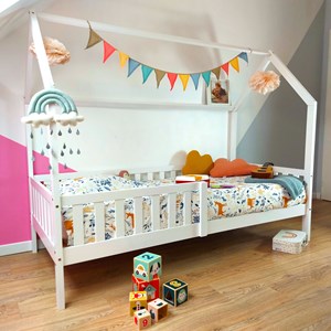 Lit cabane pour enfant 190x90cm blanc marceau