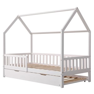 Lit cabane gigogne pour enfant 190x90cm blanc marceau