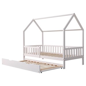 Lit cabane gigogne pour enfant 190x90cm blanc marceau