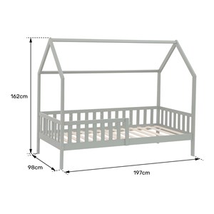 Lit cabane pour enfant 190x90cm blanc avec tiroirs marceau