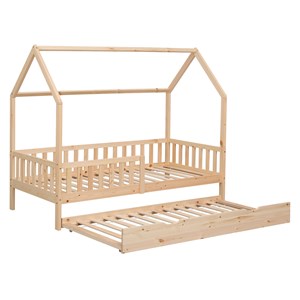 Lit cabane gigogne pour enfant 190x90cm en bois marceau
