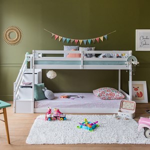 Lits superposés pour enfants 190x90cm blanc celestine