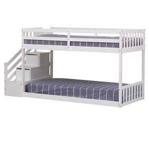 Lits superposés pour enfants 190x90cm blanc celestine