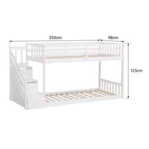 Lits superposés pour enfants 190x90cm blanc celestine
