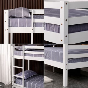 Lits superposés pour enfants 190x90cm blanc ambre