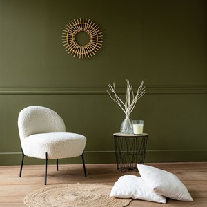 Fauteuil en tissu bouclette écru helmi