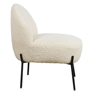 Fauteuil en tissu bouclette écru helmi