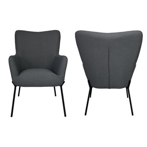 Fauteuil en tissu boucle gris eira