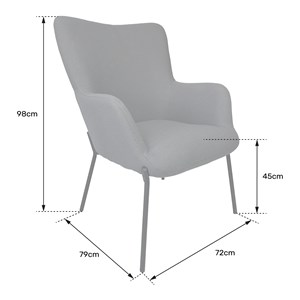 Fauteuil en tissu boucle gris eira