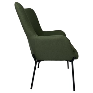 Fauteuil en tissu boucle vert kaki eira