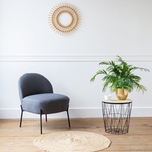 Fauteuil en tissu boucle gris helmi