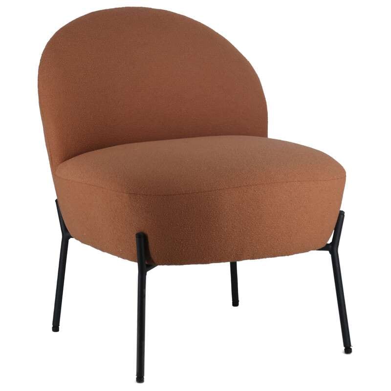 Fauteuil en tissu boucle rouille helmi