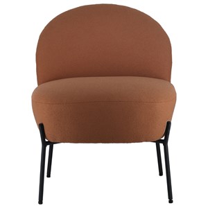 Fauteuil en tissu boucle rouille helmi
