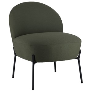 Fauteuil en tissu boucle vert kaki helmi