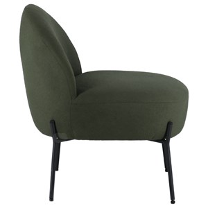 Fauteuil en tissu boucle vert kaki helmi