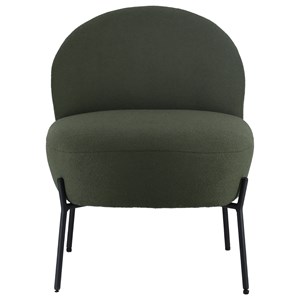 Fauteuil en tissu boucle vert kaki helmi