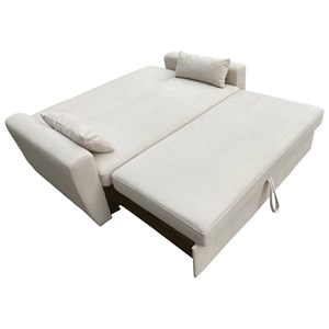 Canapé convertible en velours côtelé beige 2 places matt