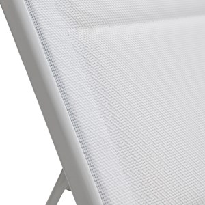 Bain de soleil barbados en textilène blanc - aluminium blanc