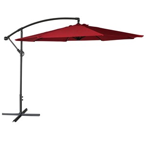 Parasol déporté oahu rond 3m de diamètre rouge