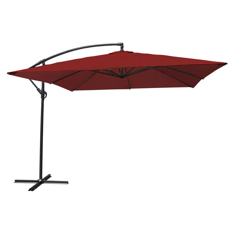Happy Garden - Parasol déporté molokai carré 2,7x2,7m rouge