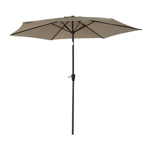 Parasol droit hapuna rond 2,70m de diamètre taupe