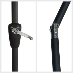 Parasol droit hapuna rond 2,70m de diamètre taupe