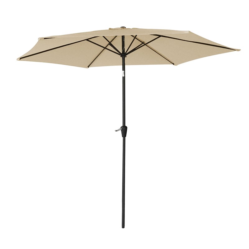 Parasol droit hapuna rond 2,70m de diamètre beige