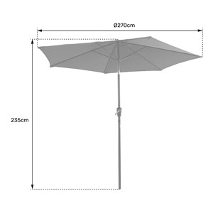 Parasol droit hapuna rond 2,70m de diamètre beige