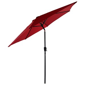 Parasol droit hapuna rond 2,70m de diamètre rouge