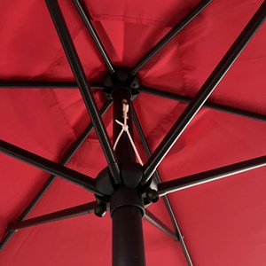 Parasol droit hapuna rond 2,70m de diamètre rouge
