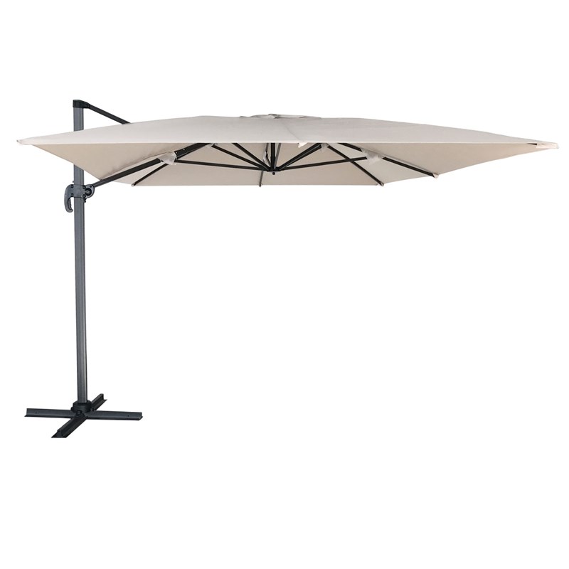 Parasol déporté molokai rectangulaire 3x4m beige + housse