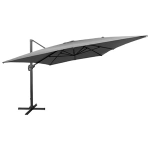 Parasol déporté molokai rectangulaire 3x4m gris + housse
