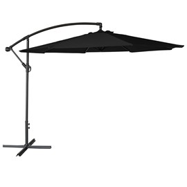 Parasol déporté oahu rond 3m de diamètre noir