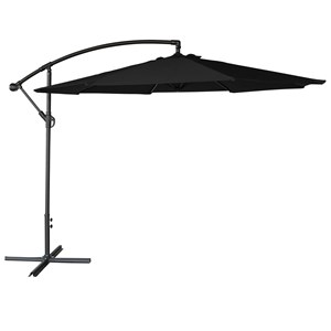 Parasol déporté oahu rond 3m de diamètre noir