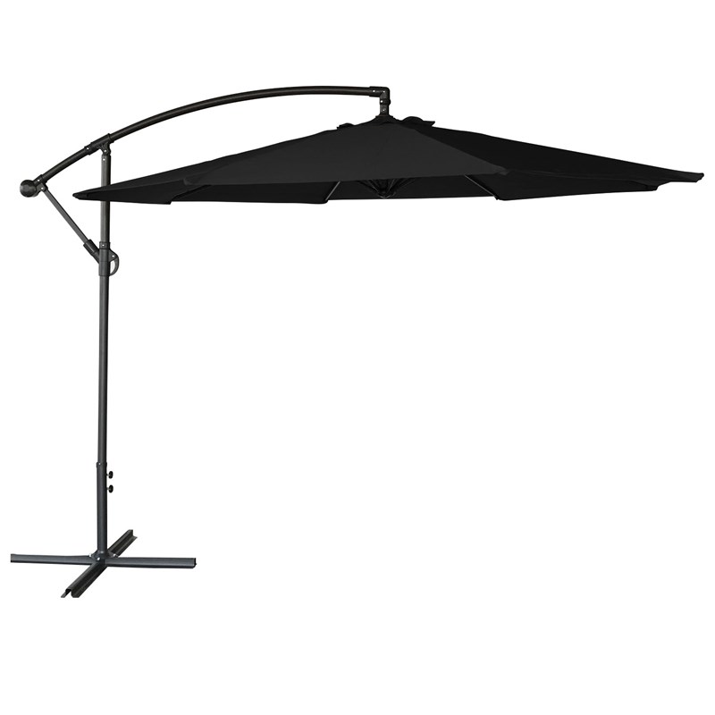 Parasol déporté oahu rond 3m de diamètre noir