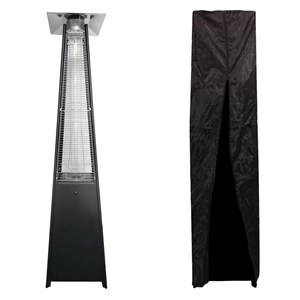 Parasol chauffant gaz stockholm 13kw acier noir + housse de protection