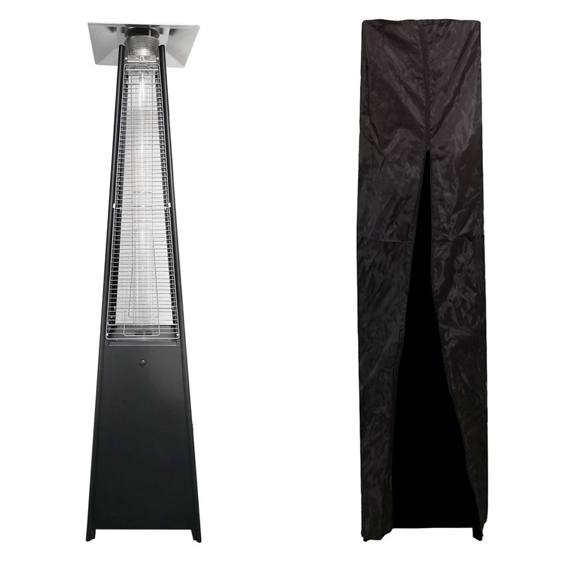 Parasol chauffant gaz stockholm 13kw acier noir + housse de protection