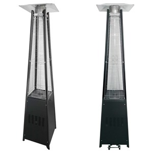 Parasol chauffant gaz stockholm 13kw acier noir + housse de protection